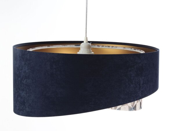 Suspension E27 ronde Ø 50 cm Tissu aspect velours KARIM