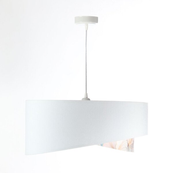 Suspension Blanc Crème E27 rond Ø 50 cm Tissu aspect velours