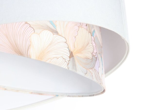 Suspension Blanc Crème E27 rond Ø 50 cm Tissu aspect velours