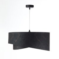 Suspension noir marbré or E27 aspect velours