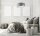 Suspension Gris Blanc Ø 50 cm Abat-jour en tissu aspect velours