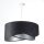Suspension Noir Argent E27 D : 50 cm Tissu aspect velours