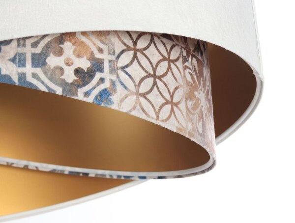 Lampe à suspendre ronde D : 50 cm E27 Tissu aspect velours KARIM