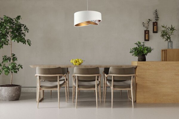 Lampe à suspendre ronde D : 50 cm E27 Tissu aspect velours KARIM