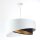 Suspension E27 ronde Ø 50 cm tissu blanc noir or