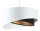 Suspension E27 ronde Ø 50 cm tissu blanc noir or