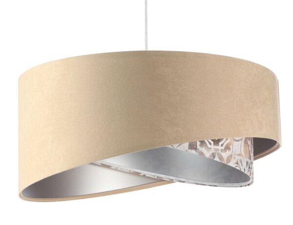 Suspension ronde D : 50 cm E27 Tissu aspect velours Moderne KARIM