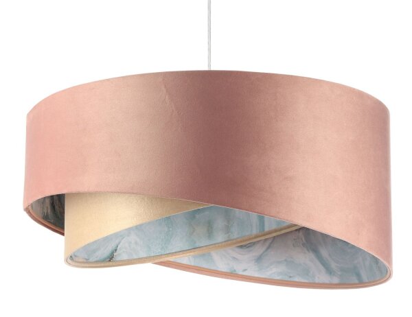 Suspension Rose Beige Bleu clair Ø 50 cm Abat-jour en tissu E27