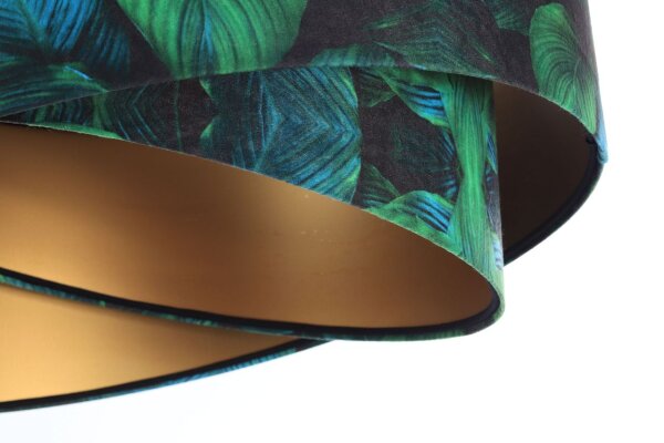 Lampe à suspendre Vert Or E27 Ø 50 cm Tropical Print Tissu