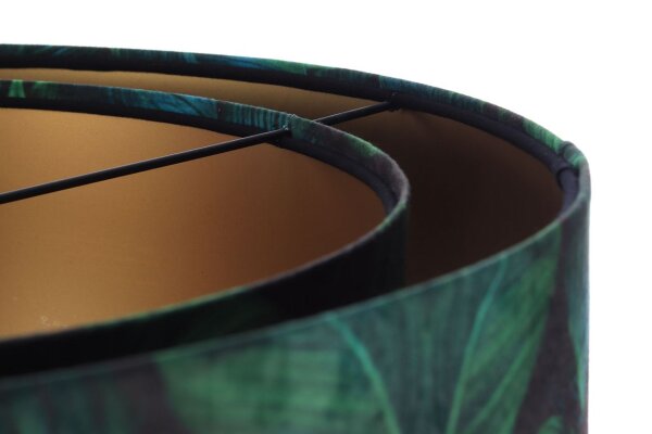 Lampe à suspendre Vert Or E27 Ø 50 cm Tropical Print Tissu