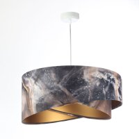 Suspension Gris Or E27 ronde D : 50 cm E27 Abat-jour en...