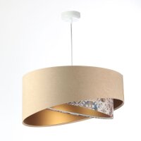 Lampe &agrave; suspendre Abat-jour en tissu aspect...