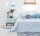 Suspension ronde Ø 50 cm E27 Blanc Bleu Tissu Aspect velours