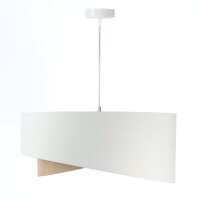 Suspension tissu E27 ronde Ø 50 cm en blanc beige or