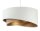Suspension tissu E27 ronde Ø 50 cm en blanc beige or