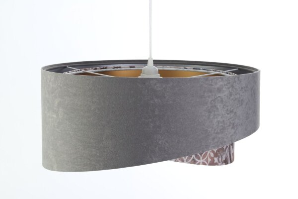 Suspension E27 ronde D : 50 cm Aspect velours Moderne Tissu