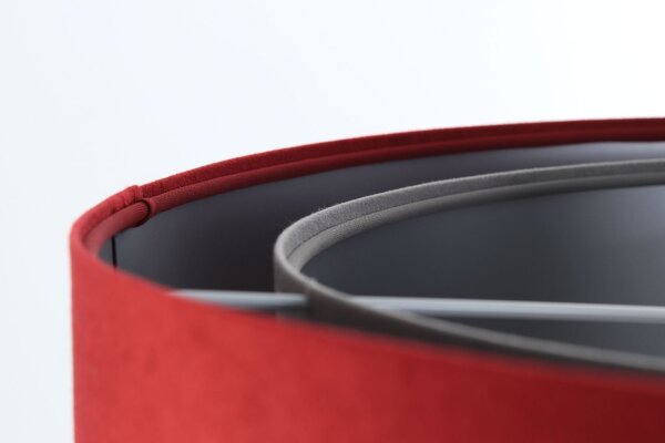 Suspension Tissu Ø 50 cm Rouge-Brun Gris Argent Aspect velours