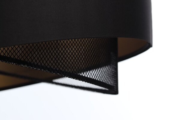 Suspension Satin Netz Ø 50 cm E27 rond Noir Or