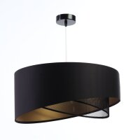 Suspension Satin Netz &Oslash; 50 cm E27 rond Noir Or