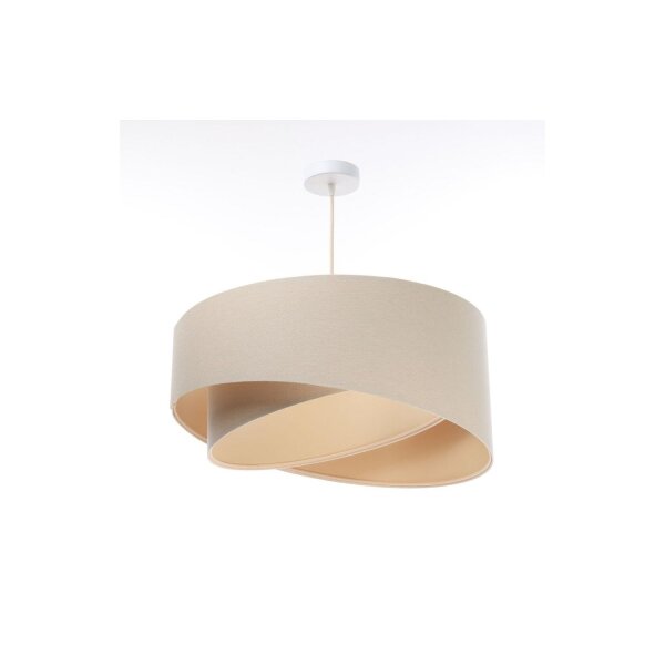 Lampe à suspendre Crème Beige Lin E27 ronde Ø 50 cm