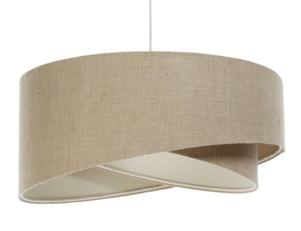 Lampe à suspendre tissu E27 D : 40 cm Tissu naturel Moderne INGRAM