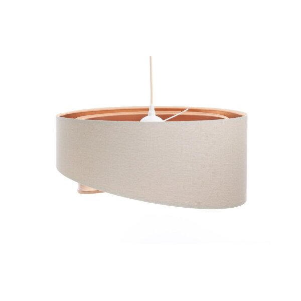 Suspension lin E27 ronde D : 50 cm Moderne Beige Cuivre