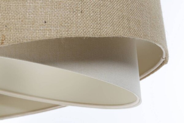 Suspension Abat-jour en tissu rond D : 40 cm Nature Crème Tissu E27
