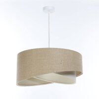 Suspension Boho ronde D : 45 cm Nature Crème Tissu...