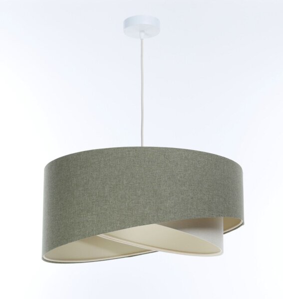Lampe à suspendre ronde D : 50 cm E27 Vert Crème ronde réglable