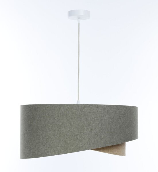 Suspension ronde Ø 40 cm E27 Vert Beige Tissu Moderne