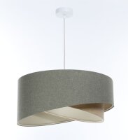 Suspension ronde Ø 40 cm E27 Vert Beige Tissu Moderne