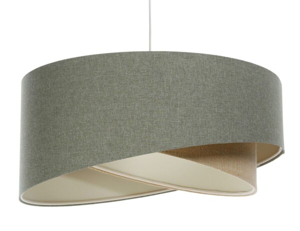 Lampe à suspendre Boho Vert Beige E27 ronde Ø 45 cm Tissu Moderne