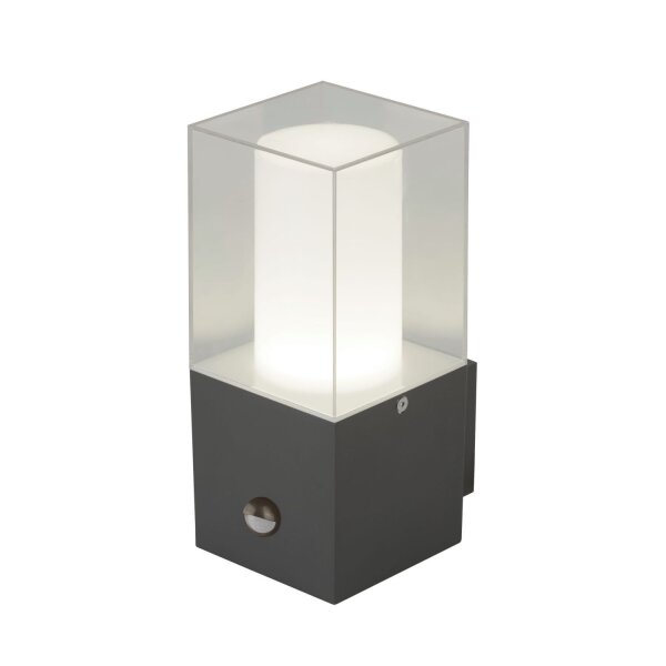Lampe dextérieur Mur Détecteur de mouvement IP44 Gris Blanc Carré E27