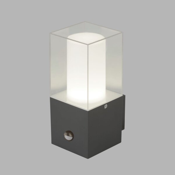 Lampe dextérieur Mur Détecteur de mouvement IP44 Gris Blanc Carré E27