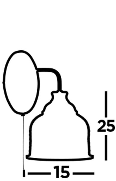 Applique murale argentée claire E27 verre métal avec interrupteur