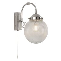 Applique murale avec interrupteur IP44 chrome blanc...