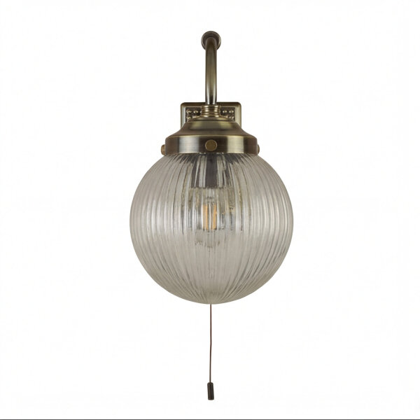 Lampe de miroir avec interrupteur IP44 E14 en laiton antique