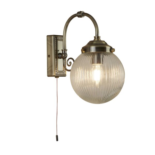 Lampe de miroir avec interrupteur IP44 E14 en laiton antique