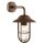Lampe dext&eacute;rieur mur acier inoxydable verre IP44 E27 brun rouille H : 31 cm