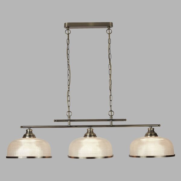 Lampe de billard table à manger L : 99 cm en laiton antique 3x E27