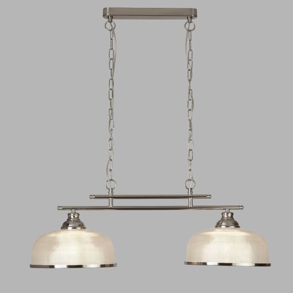 Lampe billard à 2 flammes L : 75 cm en argent clair E27