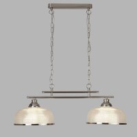 Lampe billard à 2 flammes L : 75 cm en argent...