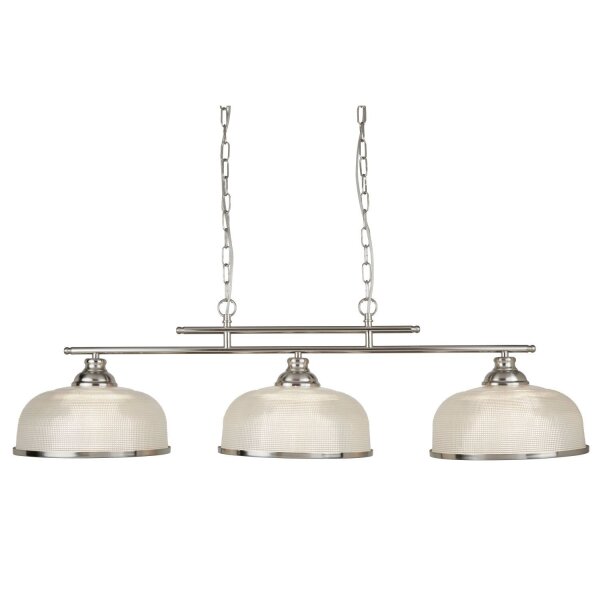 Suspension verre métal L : 99 cm H : max. 1,2 m en argent