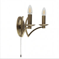 Applique murale avec interrupteur E14 en laiton antique 2...