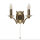Applique murale avec interrupteur E14 en laiton antique 2 flammes