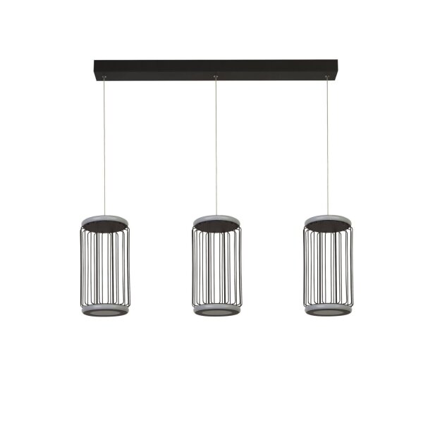 LED Lampe à suspendre Noir Blanc Métal 3000 K 996 lm L : 90 cm