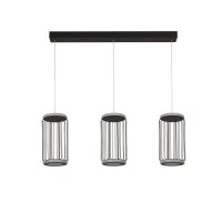 LED Lampe à suspendre Noir Blanc Métal 3000...