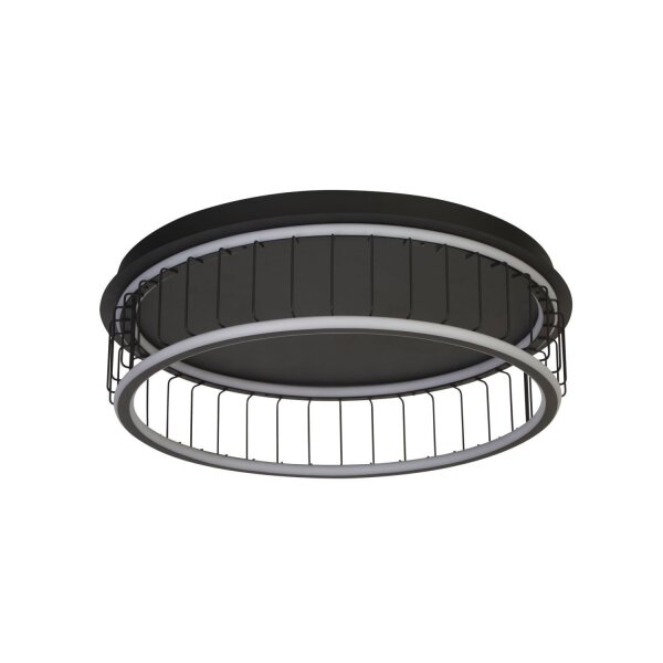 Plafonnier LED rond Ø 60 cm noir blanc 3000 K 861 lm