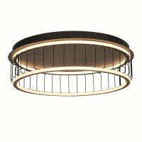 Plafonnier LED rond &Oslash; 60 cm noir blanc 3000 K 861 lm