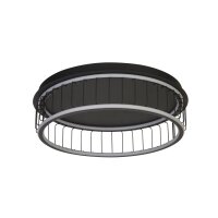 Plafonnier LED rond Ø 60 cm noir blanc 3000 K 861 lm